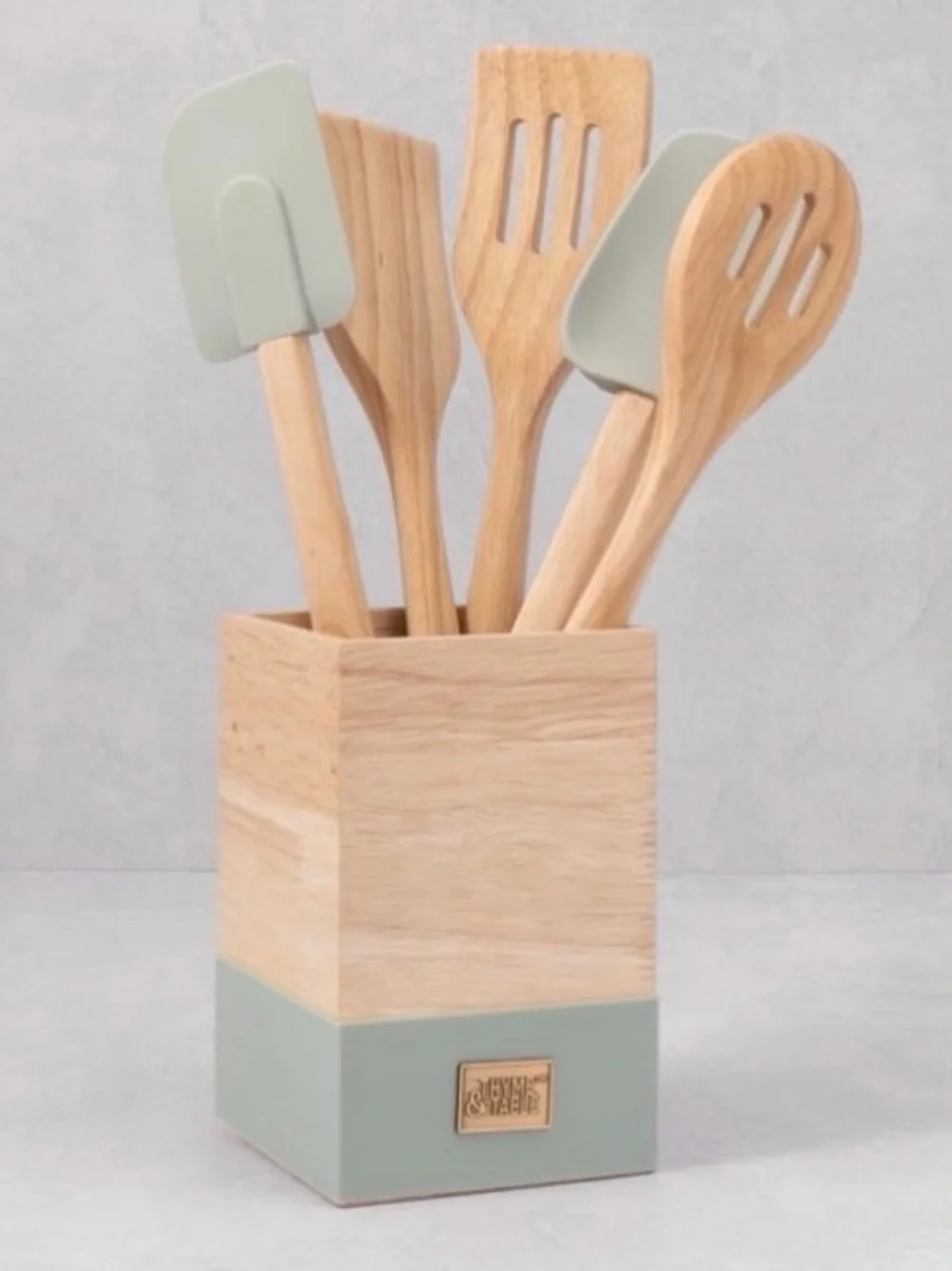 Thyme & Table 6-Piece Mint Silicone & Rubberwood Kitchen Utensil Set (NIB)